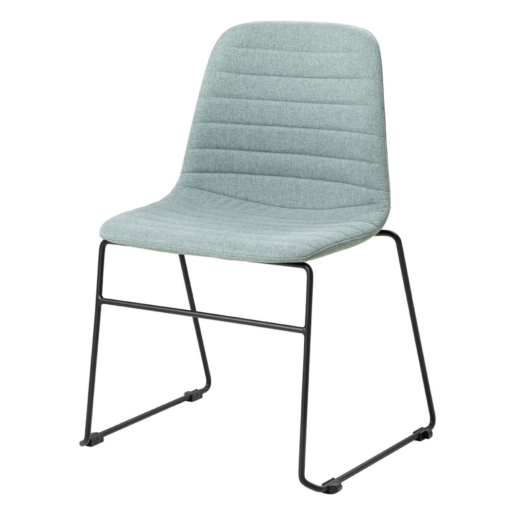 Sofia visitor chair in leaf with black base.