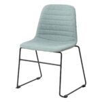 Sofia visitor chair in leaf with black base.