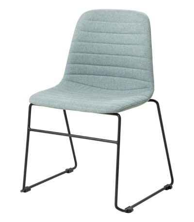 Sofia visitor chair in leaf with black base.
