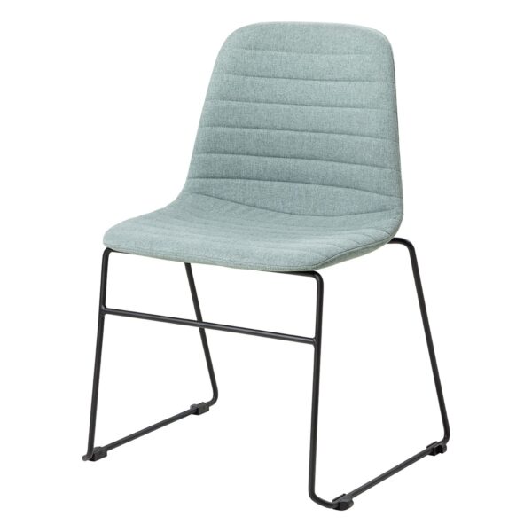 Sofia visitor chair in leaf with black base.