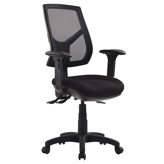 Rio high back ergonomic mesh chair with arms.