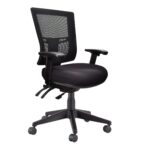 Metro office chair in black with arms.