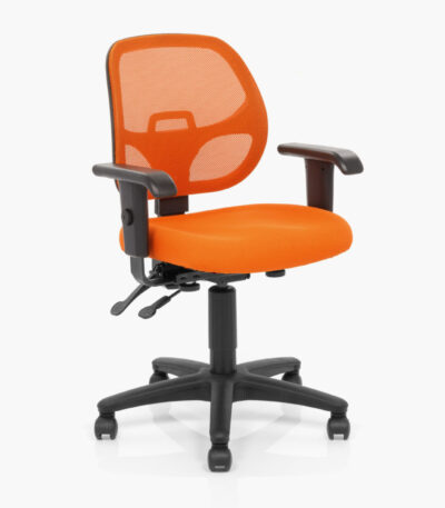 Diablo Duo office chair in carrot with arms.