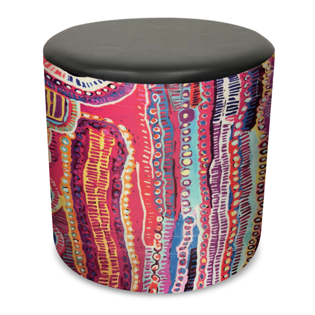 Eva ottoman in black opal.