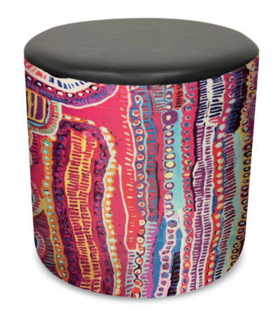 Eva ottoman in black opal.