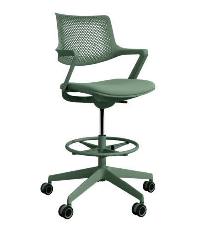 Loki drafting chair in eucaly green.
