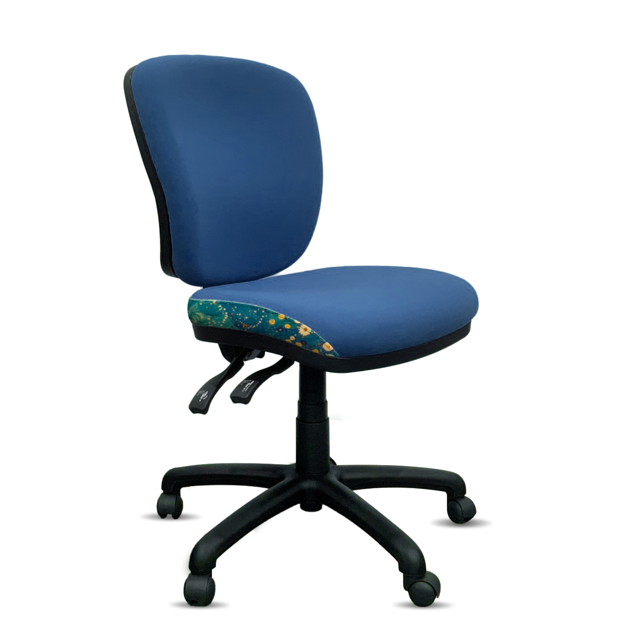 90-2 Alice medium back office chair in ocean blue.