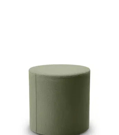Cyl ottoman in Warwick Hawthorn olive.