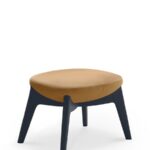 Muse footrest in Warwick Hawthorn manuka with black legs.