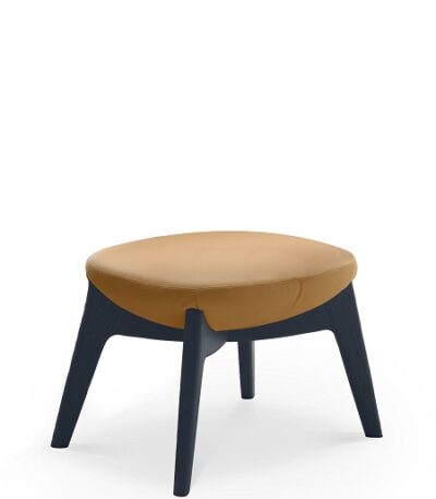 Muse footrest in Warwick Hawthorn manuka with black legs.