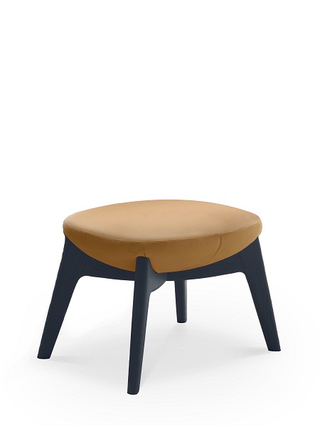 Muse footrest in Warwick Hawthorn manuka with black legs.