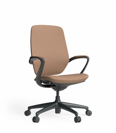 Astral meeting chair in chocolate PU.