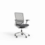 Engage office chair in white with arms.
