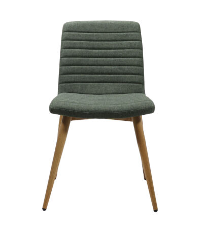 Pixel chair in olive with four leg base.
