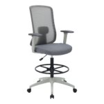 Buro Elan drafting chair in light grey.