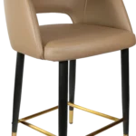 Sorbet counter stool in taupe vinyl.