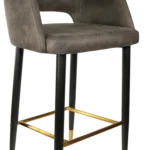 Sorbet bar stool in charcoal premium vinyl.