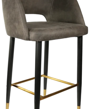 Sorbet bar stool in charcoal premium vinyl.