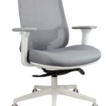 Parker office chair in white with arms.
