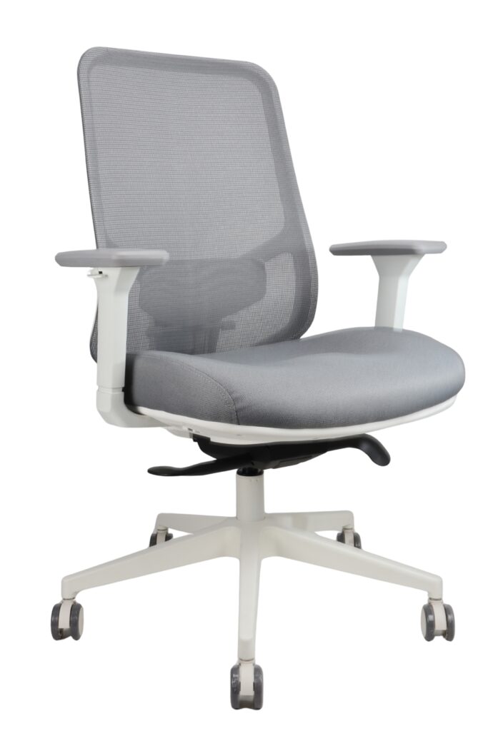 Parker office chair in white with arms.