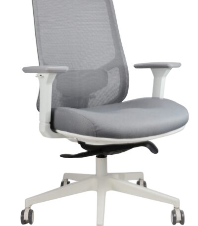Parker office chair in white with arms.