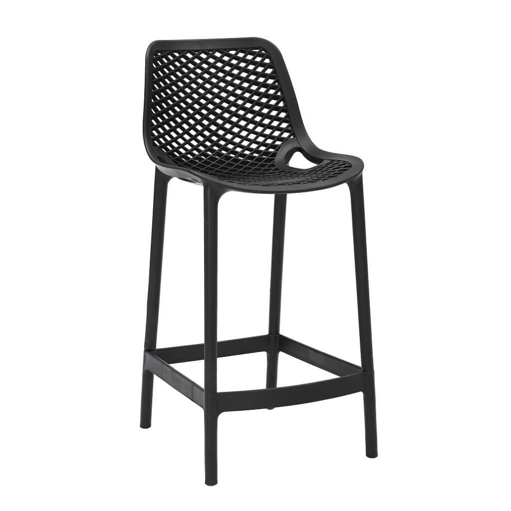 Cast counter stool in black.