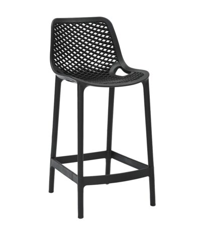 Cast counter stool in black.