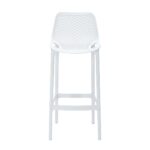 Front view of Cast bar stool in white.