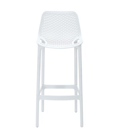 Front view of Cast bar stool in white.