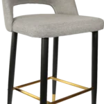 Semifreddo bar stool in taupe fabric.