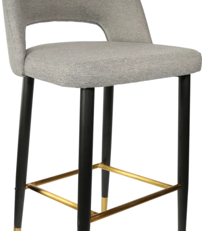 Semifreddo bar stool in taupe fabric.
