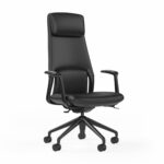 Hawthorne high back ergonomic executive chair in black.