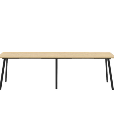 Eternity bar table 3600 with oak top and black frame.