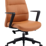 Bunn boardroom chair in terracotta PU.
