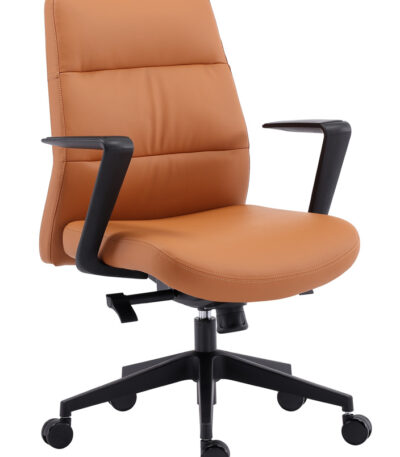 Bunn boardroom chair in terracotta PU.