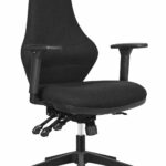 Ergora Posture office chair in black fabric.