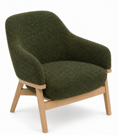 Joan lounge chair in green speckle.