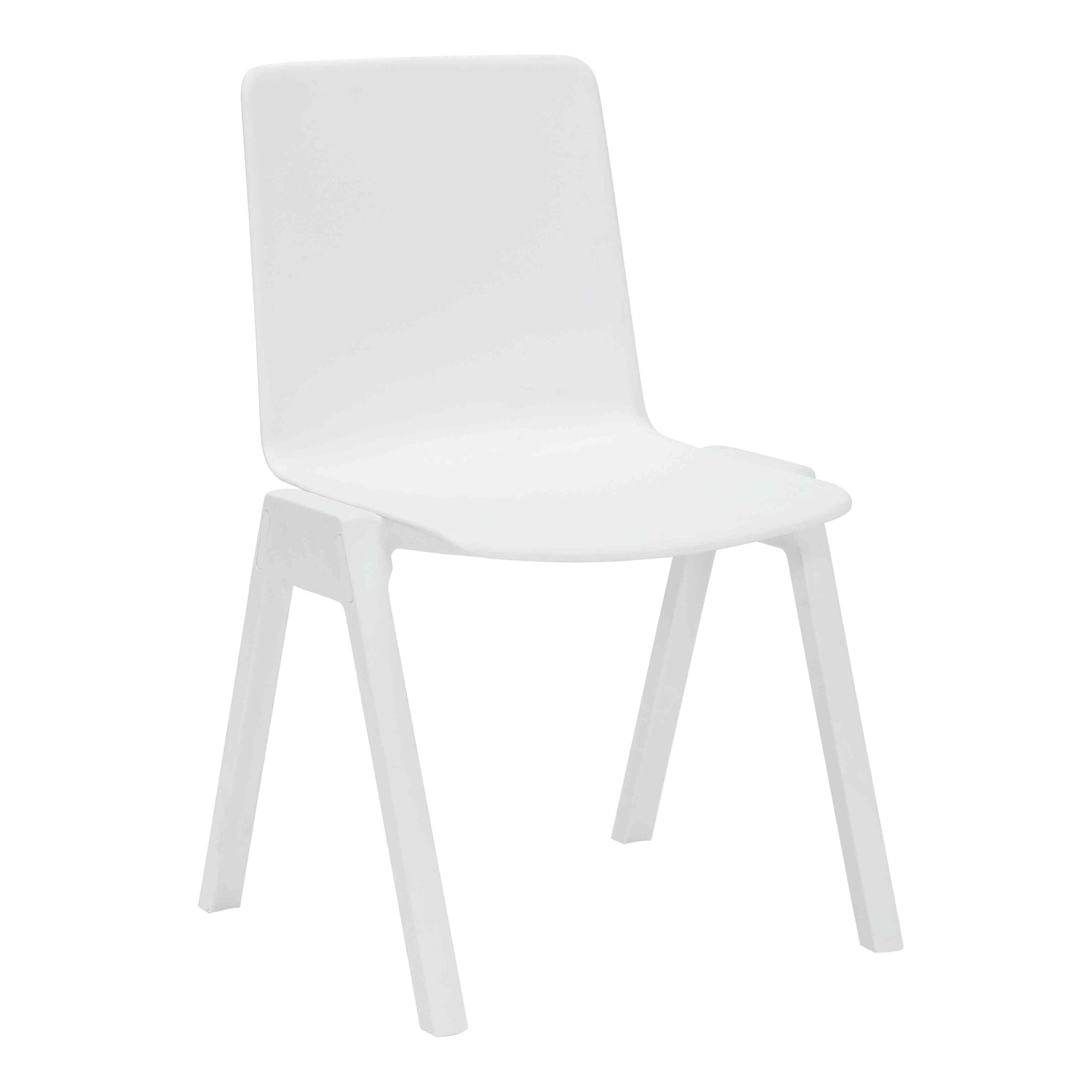vol_22_acadcha_wh_1 Academy stacking chair with white shell.