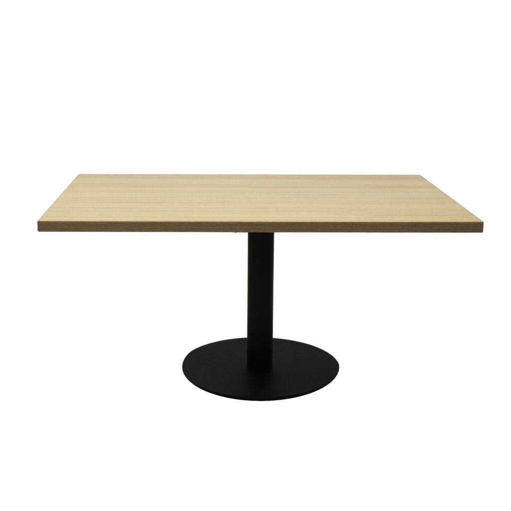 Estilo square coffee table in oak with black base.