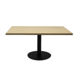Estilo square coffee table in oak with black base.