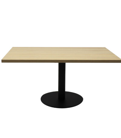 Estilo square coffee table in oak with black base.