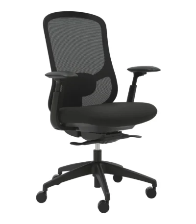 Buro Quantum office chair with mesh back and arms.