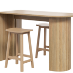 Tia Luxor high bench in natural oak melamine.
