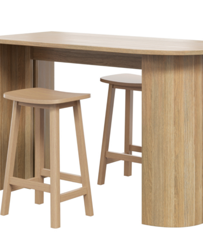 Tia Luxor high bench in natural oak melamine.