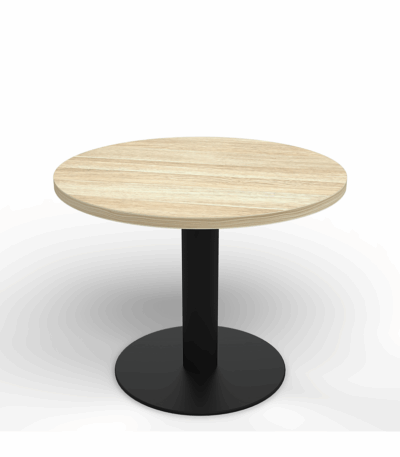 EkoSystem coffee table with new oak melamine top and black base.