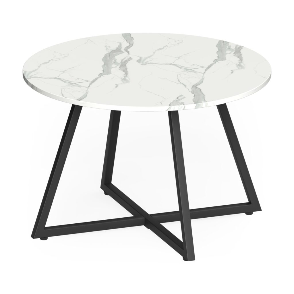 Sora cross coffee table with mountain white top.
