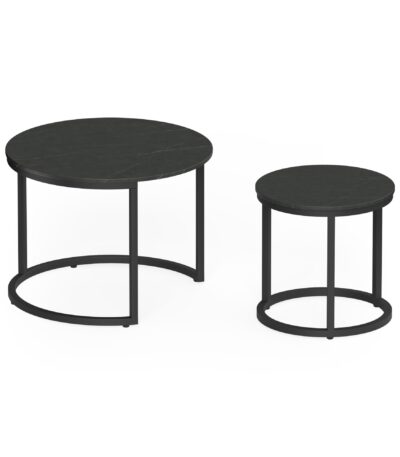 Sora nesting coffee tables in Armani black.