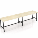 Trestle bar leaner with black frame and new oak melamine top.