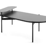 Nido oval coffee table with black melamine top.