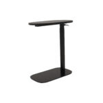 Eos height adjustable side table with black top and black base.